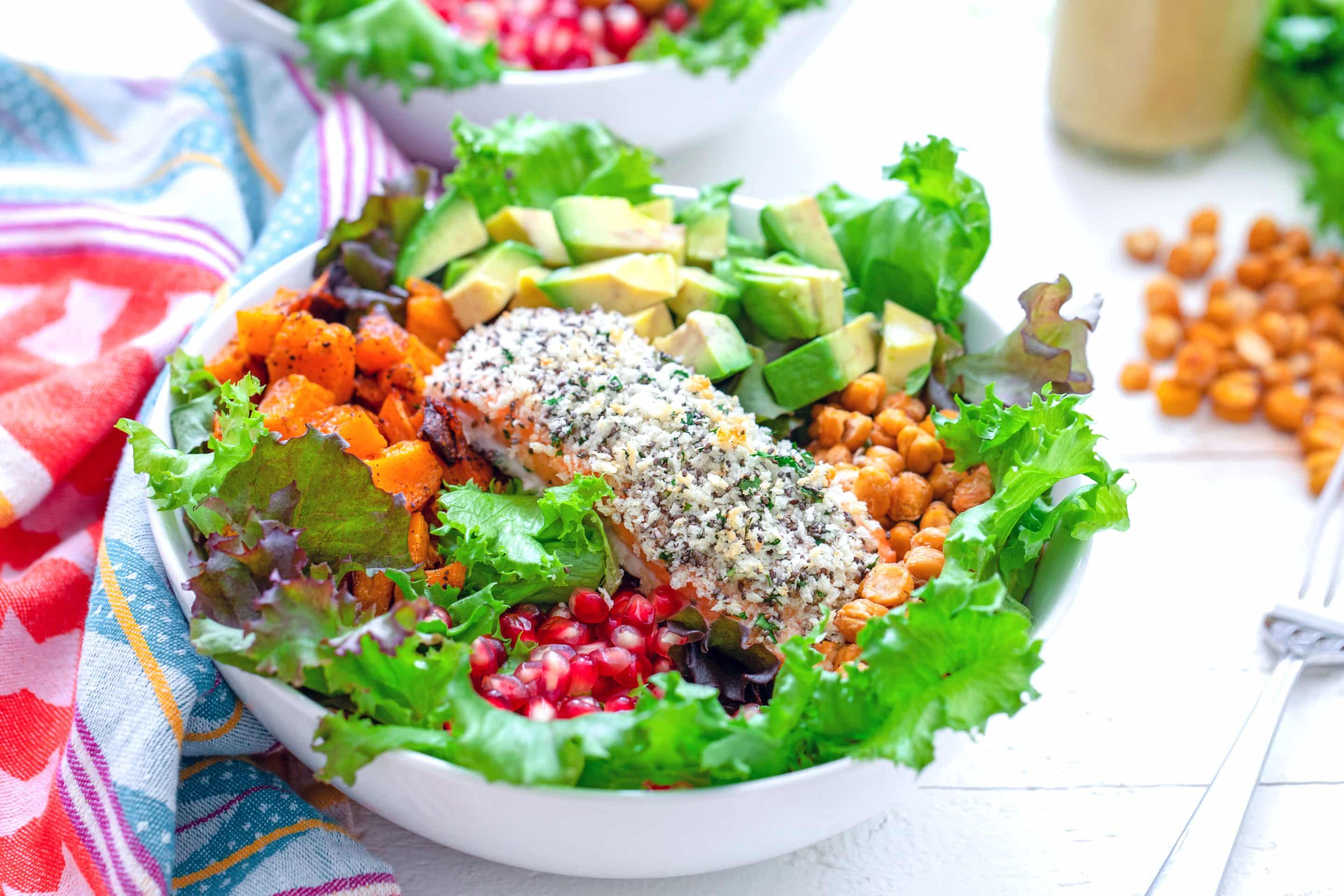 Fall Power Salad with Apple Cider Dressing - Little Leaf Farms