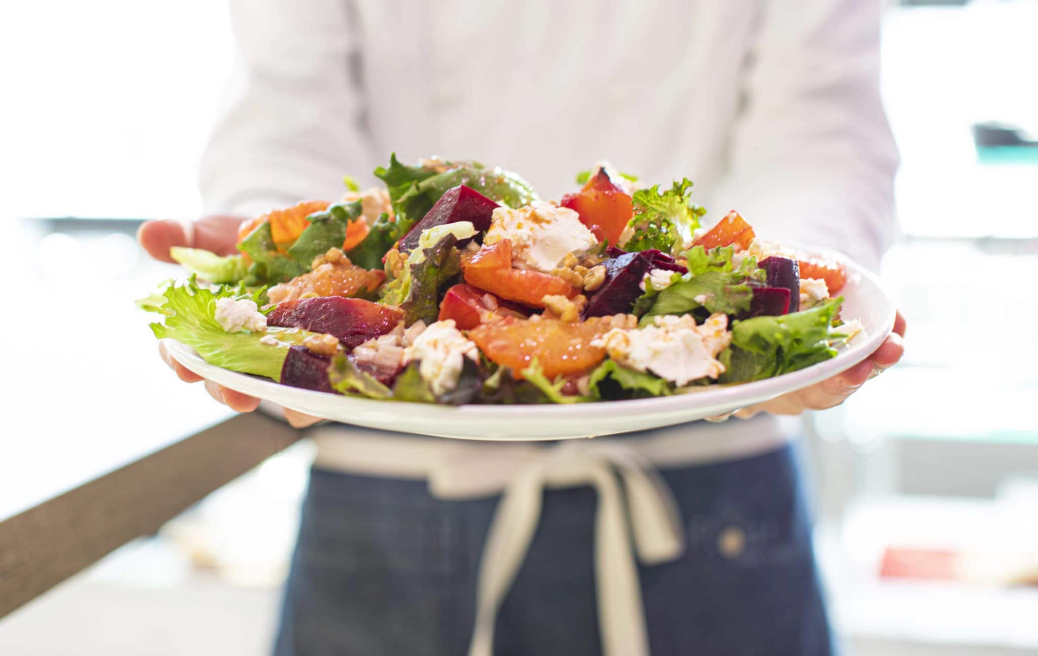 Blood Orange and Beet Salad with Toasted Walnuts and Goat Cheese - Little Leaf Farms