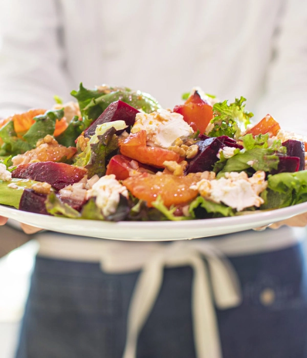 BLOOD-ORANGE AND BEET SALAD WITH TOASTED WALNUTS AND GOAT CHEESE BY JOANNE CHANG