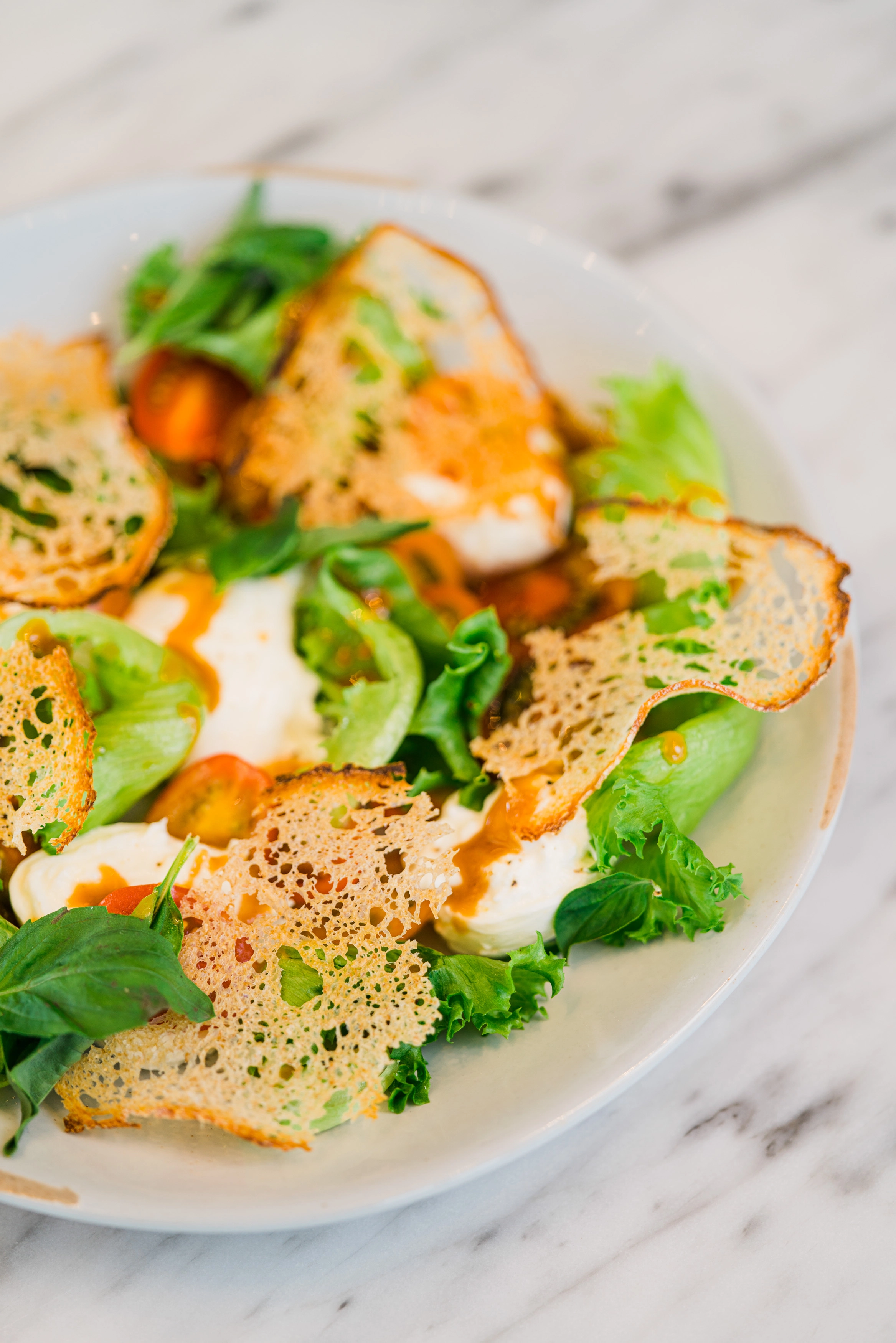 Panzanella Salad with Pomegranate-Soy Dressing - Little Leaf Farms