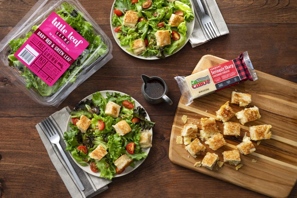 Mixed Greens with Grilled Cheese Croutons - Little Leaf Farms
