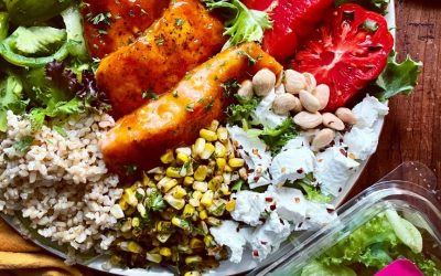 Peach BBQ Salmon Salad