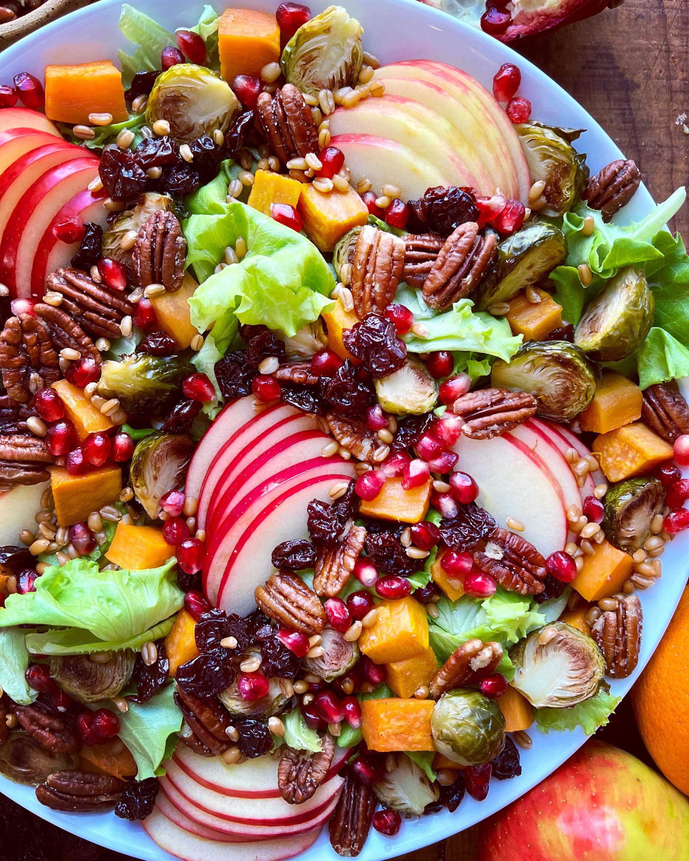 Holiday Salad with Maple Citrus Vinaigrette - Little Leaf Farms