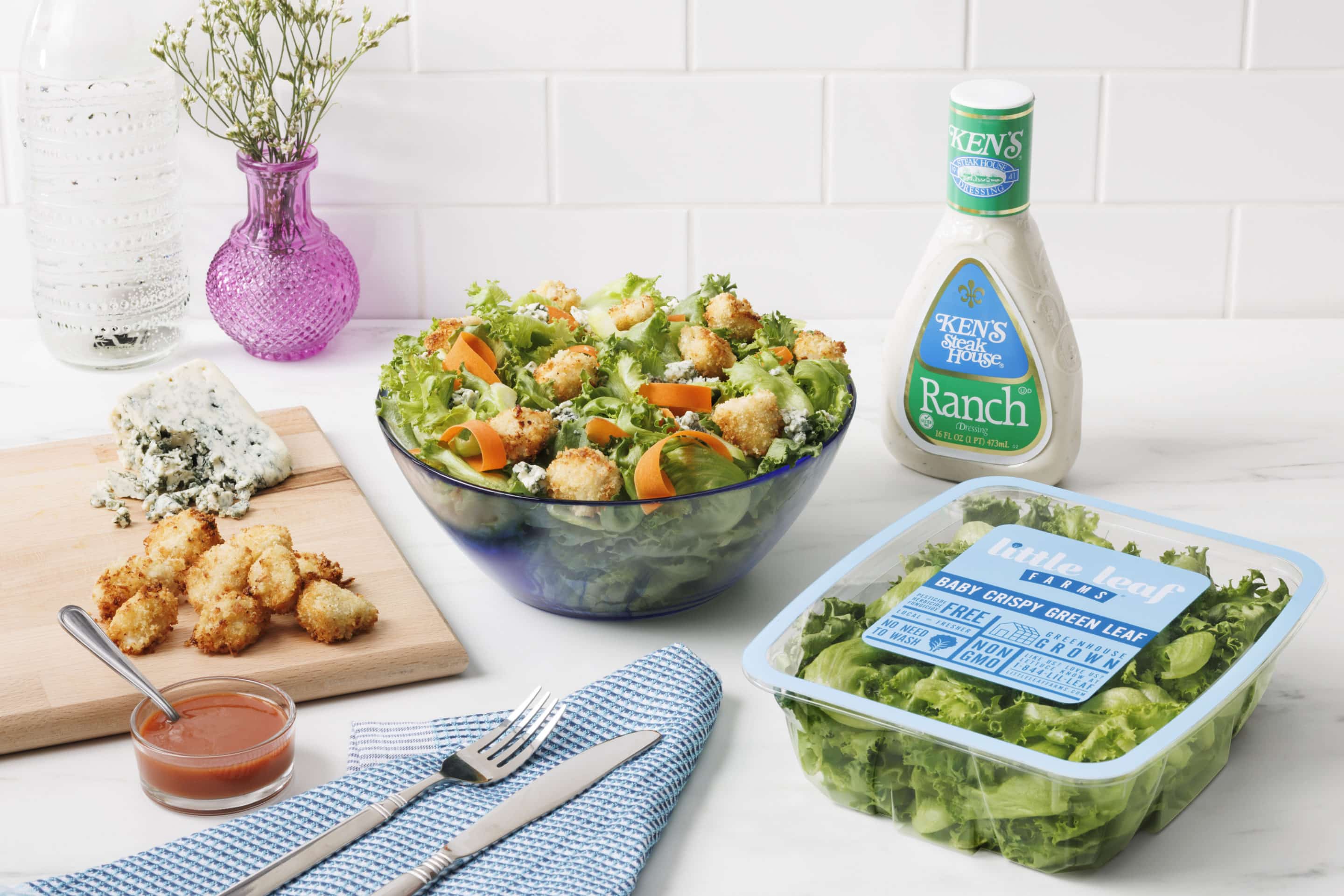 Buffalo Chicken Tender Salad Little Leaf Farms