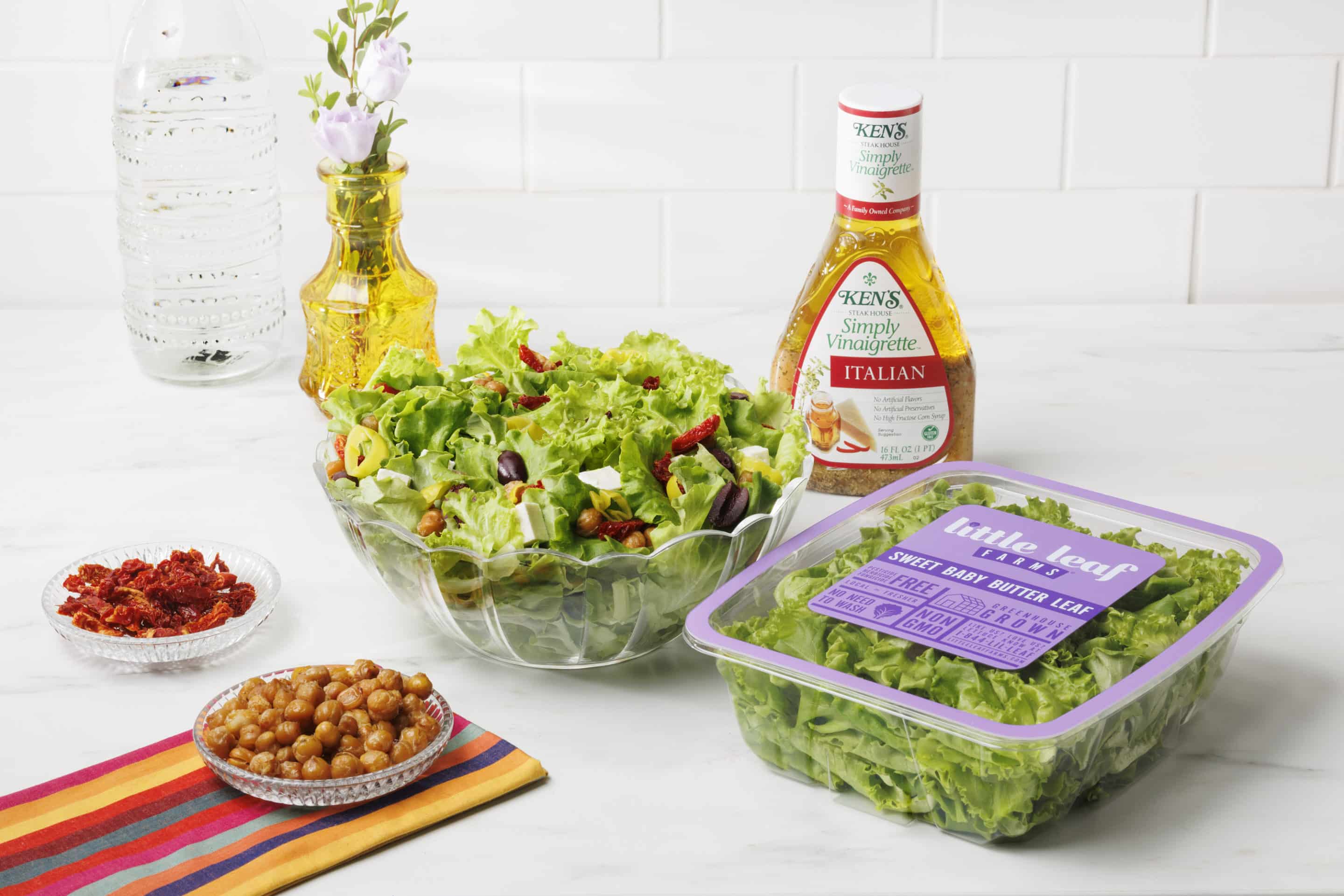 Italian Salad with Crispy Chickpeas - Little Leaf Farms