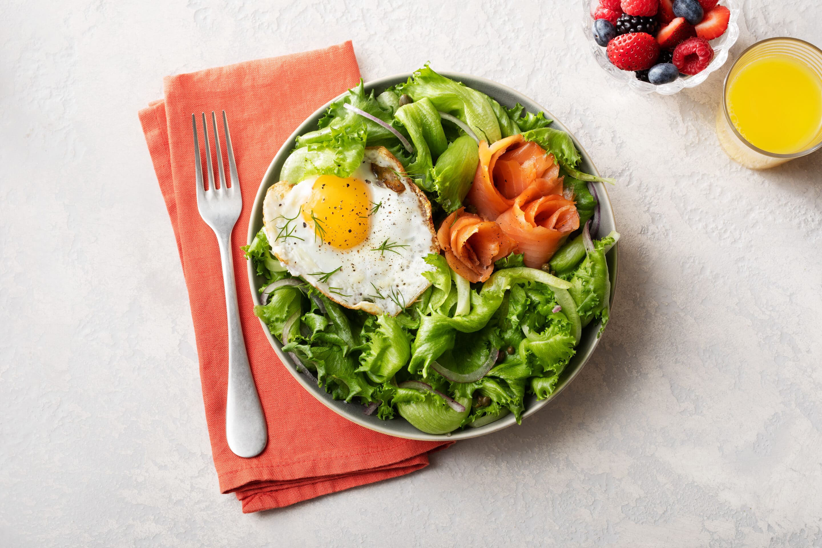 Lox Breakfast Salad with Dill Vinaigrette - Little Leaf Farms