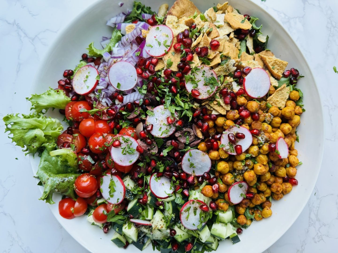 Spiced Chickpea and Fattoush Salad