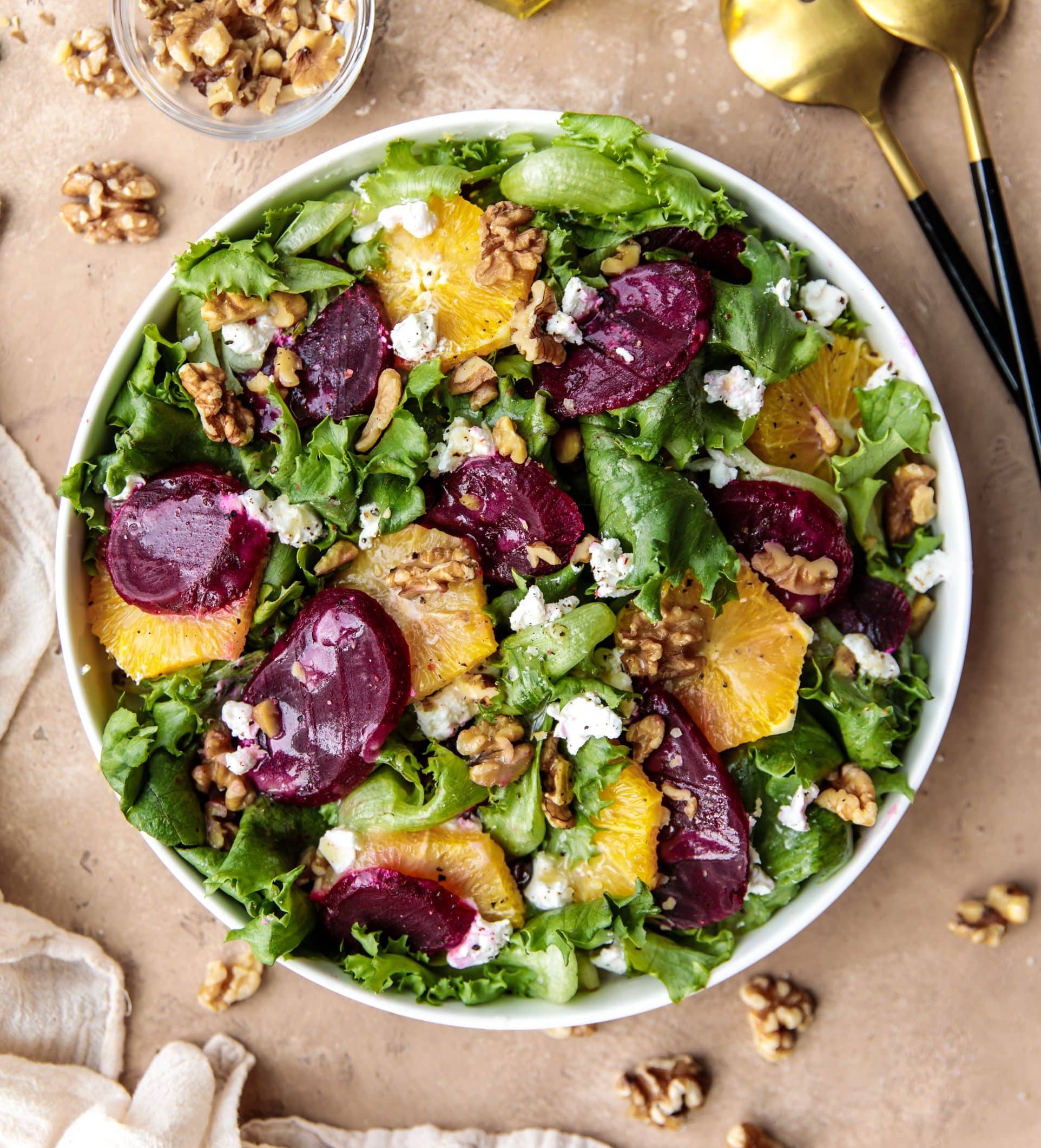 Beet, Citrus and Goat Cheese Salad - Little Leaf Farms